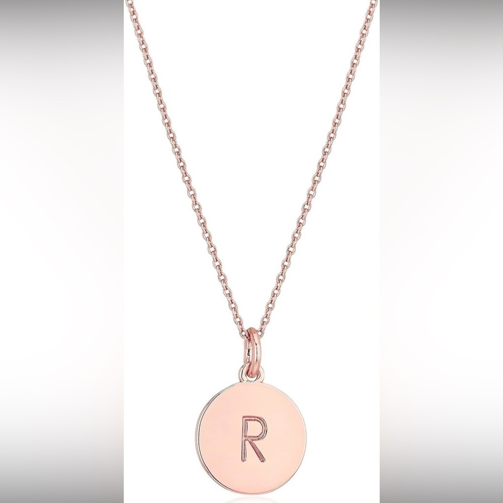 Kate Spade New York Initial Pendant Necklace R Rose Gold